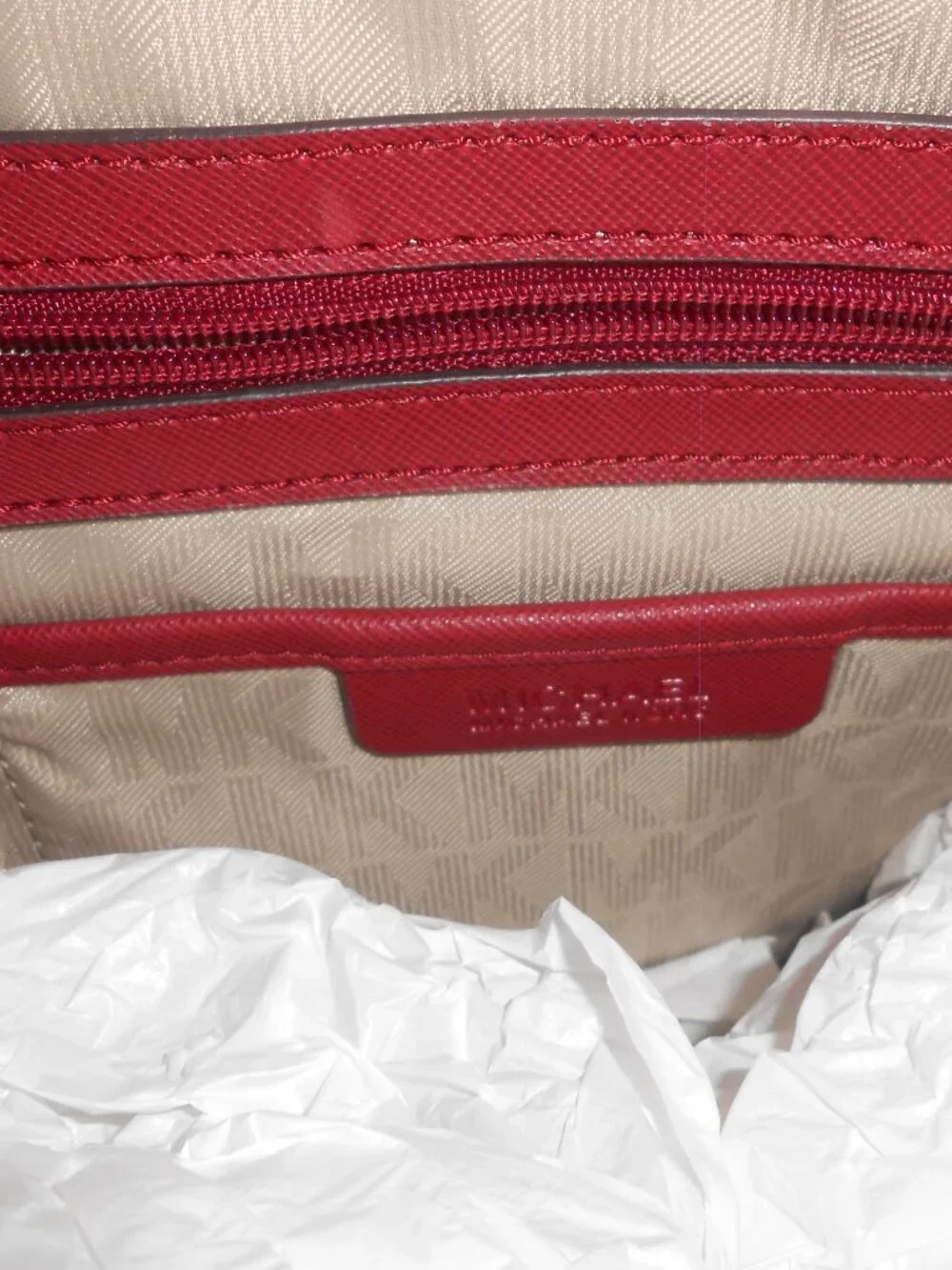 Michael Kors Saffiano Leather Tote Cherry red color medium VGC